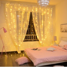 Светодиодная гирлянда штора водопад 3х1.45 м 300LED UTL Lighting Теплый желтый
