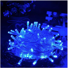 Гирлянда светодиодная яркая 200LED 12 метров UTL прозрачный провод 8 режимов Синий