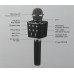 Детский беспроводной аккумуляторный караоке микрофон Wster со стерео колонкой Bluetooth и светодиодной подсветкой динамиков Чёрный (WS-1688)