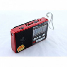 Акустическая система Golon радиоприемник аккумуляторный с функцией Power Bank колонка FM радио USB фонарик Красный (RX-2277)