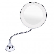 Светодиодное LED зеркало 10х Flexible Mirror для макияжа с присоской на гибкой ножке с увеличением