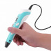 3D ручка 3D PEN-2 MyRiwell ORIGINAL с LCD дисплеем для 3Д рисования ребенку Голубая (с пластиком в комплекте)