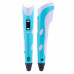 3D ручка 3D PEN-2 MyRiwell ORIGINAL с LCD дисплеем для 3Д рисования ребенку Голубая (с пластиком в комплекте)