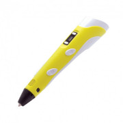 3D ручка 3D PEN-2 MyRiwell ORIGINAL с LCD дисплеем для 3Д рисования ребенку Желтая (с пластиком в комплекте)