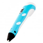 3D ручка 3D PEN-2 MyRiwell ORIGINAL с LCD дисплеем для 3Д рисования ребенку Голубая (с пластиком в комплекте)