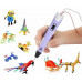 3D ручка 3D PEN-2 MyRiwell ORIGINAL с LCD дисплеем для 3Д рисования ребенку Фиолетовая (с пластиком в комплекте)