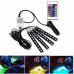 Автомобильная водонепроницаемая светодиодная RGB LED подсветка в салон на 4 ленты от прикуривателя с пультом