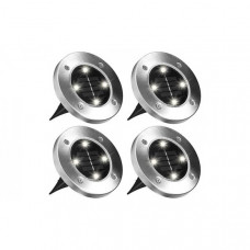 Солнечные уличные светильники для дома и сада Solar Disk Lights комплект из 4-х штук