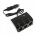 Автомобильный разветвитель прикуривателя тройник Olesson 1506 + 2 USB 120W Чёрный
