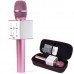 Беспроводной караоке микрофон UTM с динамиками в чехле Bluetooth USB Q7 Pink