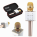 Беспроводной караоке микрофон UTM с динамиками в чехле Bluetooth USB Q7 Gold