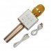 Беспроводной караоке микрофон UTM с динамиками в чехле Bluetooth USB Q7 Gold
