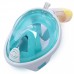Маска на всё лицо для сноркелинга FREE BREATH L/XL с креплением на камеру Бирюзовая