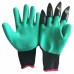 Перчатки для сада Garden Genie Gloves с пластиковыми когтями Черно-бирюзовые
