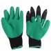 Перчатки для сада Garden Genie Gloves с пластиковыми когтями Черно-бирюзовые