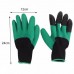 Перчатки для сада Garden Genie Gloves с пластиковыми когтями Черно-бирюзовые