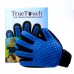 Перчатка True Touch для вычесывания шерсти собак и кошек с липучкой Синий