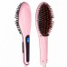 Электрический выпрямитель в виде расчёски Fast Hair Straightener Plus с LCD-экраном 300 Вт, Розовый