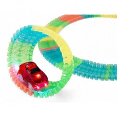 Гоночная трасса Магик Трек Glow Tracks 3,2м из ABS пластика 220 деталей машинка с LED подсветкой Magic Tracks (9001)