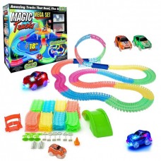 Гоночный трек с мостом Magic Tracks 5,3м светящийся в темноте 360 деталей 2 LED Машинки, Мост, знаки (TS-23654)