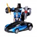 Машина-трансформер с пультом и аккумулятором AUTOBOTS Bugatti Veyron дальность управления 30 м Синяя