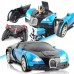 Машина-трансформер с пультом и аккумулятором AUTOBOTS Bugatti Veyron дальность управления 30 м Синяя
