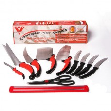 Набор ножей Contour Pro Knives Original с серебристым лезвием 10 шт Черно-красный