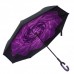 Умный зонт обратного сложения Vip-brella Азалия Фиолетовая роса, S-образная обрезиненная ручка, 8 спиц