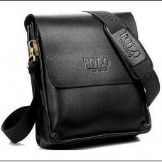 Мужская сумка POLO Videng Classic Plus экокожа влагостойкая см Черная (PL01)