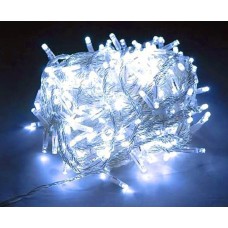 Гирлянда светодиодная яркая 200LED 12 метров UTL прозрачный провод 8 режимов Белый
