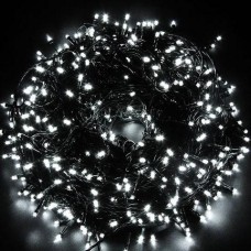 Гирлянда светодиодная 200LED 12 метров UTL черный провод 8 режимов Белый