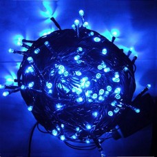 Гирлянда светодиодная 300LED 15 метров UTL черный провод 8 режимов Синий