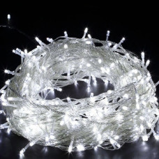 Гирлянда светодиодная яркая 100LED 8 метров UTL прозрачный провод 8 режимов Белый