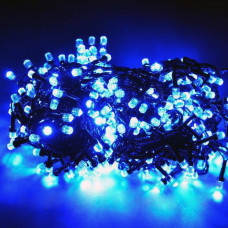 Гирлянда светодиодная 400LED 20 метров UTL черный провод 8 режимов Синий