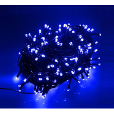Гирлянда светодиодная яркая 100LED 8 метров UTL черный провод 8 режимов Синий