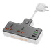 Мережевий фільтр-подовжувач 2 розетки HOCO AC12A 3хUSB/Type C 10 А 0.85 м чорний (RZN-23104216)