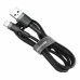 Кабель USB/Apple Lightning 3 м Baseus Cafule Cable 2 A чорний зі сріблястим (RZN-23104197)