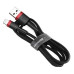 Кабель USB/Apple Lightning 2 м Baseus Cafule Cable 1.5 А чорний з червоним (RZN-23102072)