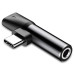 Перехідник 2в1 USB Type-C M/USB Type-C+AUX F Baseus L41 чорний (RZN-23103507)