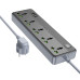 Мережевий фільтр-подовжувач 5 розеток BOROFONE BAC4A Lord 3хUSB/Type C 10 А 1.5 м чорний з сірим (RZN-23104517)