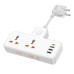 Мережевий фільтр-подовжувач 2 розетки HOCO AC12A 3хUSB/Type C 10 А 0.85 м білий (RZN-23105123)