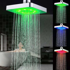 Лейка насадка для душа с LED подсветкой RGB светодиодная, квадратная 150 мм LED Shower head AND XL-902(XL902 -AV)