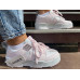 Женские кроссовки  NIKE DUNK , натуральная кожа , белые с розовыми вставками(2013A-AV)