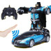 Машинка радиоуправляемая трансформер Robot Car Bugatti Size12 СИНЯЯ |Робот-трансформер на радиоуправлении 1:12 TRG-198549