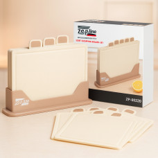 Кухонный набор досок Zepline ZP-00220 Коричневый — 5 штук, с удобной подставкой