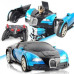 Машинка радиоуправляемая трансформер Robot Car Bugatti Size12 СИНЯЯ |Робот-трансформер на радиоуправлении 1:12 TRG-198549