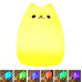 Силиконовый детский ночник Котик Little Cat Silicone Led 7-цветной RGB режим с аккумулятором и USB зарядкой Белый (LJC-124-AV)