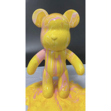 Флюидный медвежонок fluid bear bearbrick, 23 см, с красками YELLOW