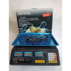Торговые Весы электронные с калькулятором Crystal 50 kg 6V Черный Лучшая цена!
