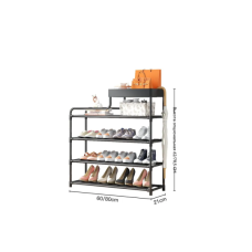 Стеллаж для обуви Shoe rack BLACK Полка для обуви-08-02, Металл, 60х18.5х78.5 см(SRB615-AV)